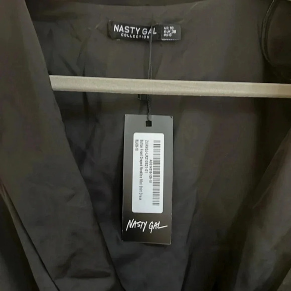 Nasty Gal Button Front Draped Neckline Mini Shirt Dress - Picture 5 of 6